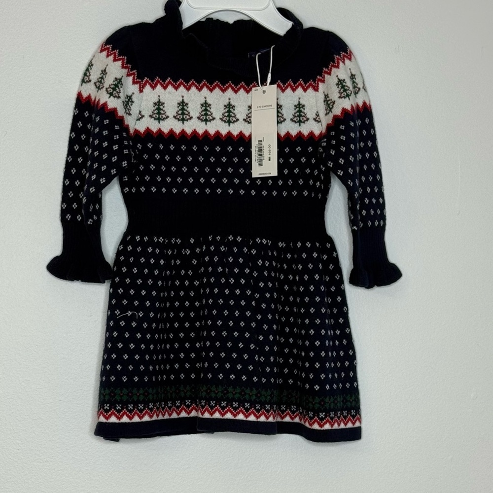 Janie and Jack Festive Navy and White Dress